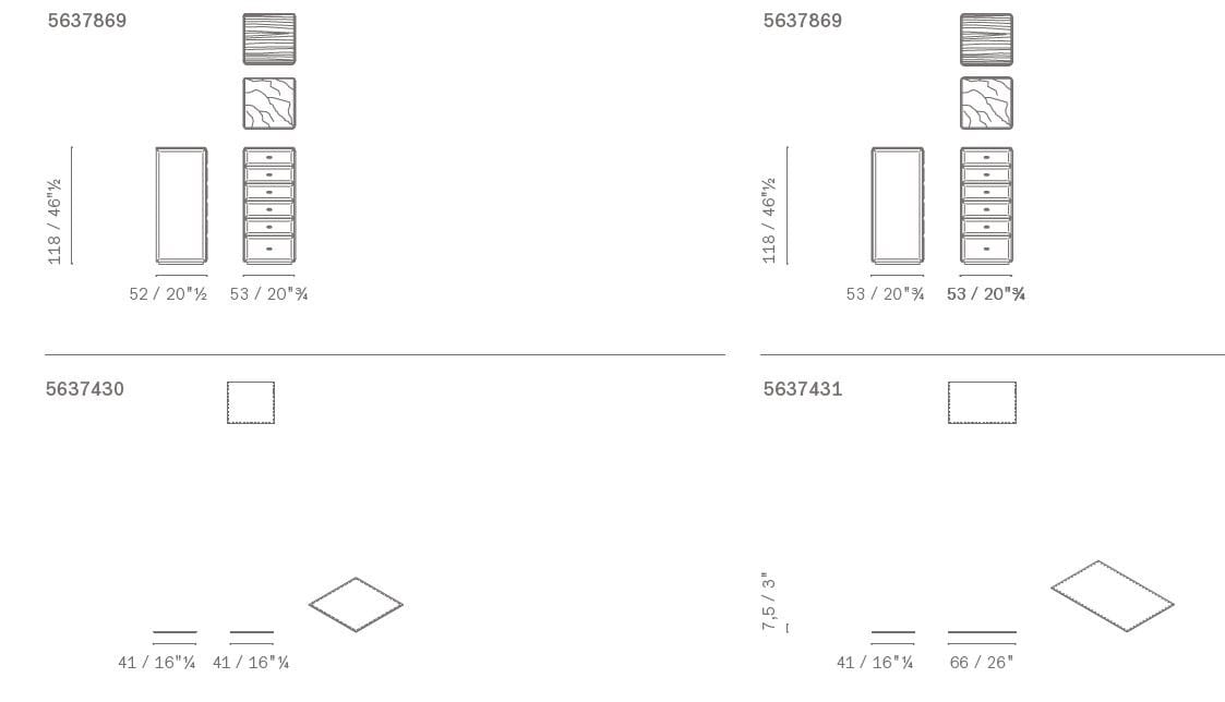 Кожаная тумбочка с ящиками Poltrona Frau коллекция-мебель и аксессуары ARCH-00137714 - Вид №3