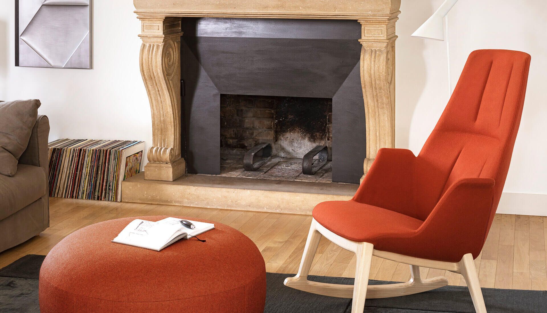 Кресло-качалка из ткани с подлокотниками True Design Hive ARCH-00149604 - Вид №4