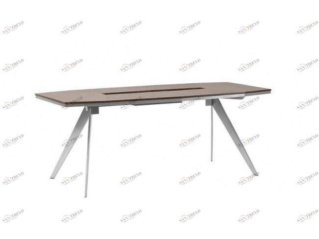 Arrediorg.it® Прямоугольный деревянный стол для совещаний с системой прокладки кабелей Platinum sun-id-1439223