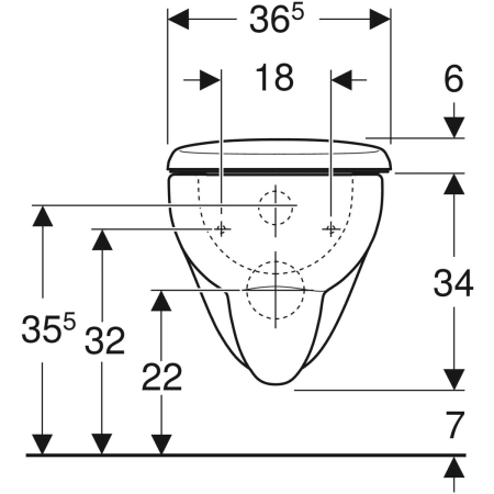 500.802.00.1 Подвесной унитаз настенный Белый Geberit  Германия  - Вид №4