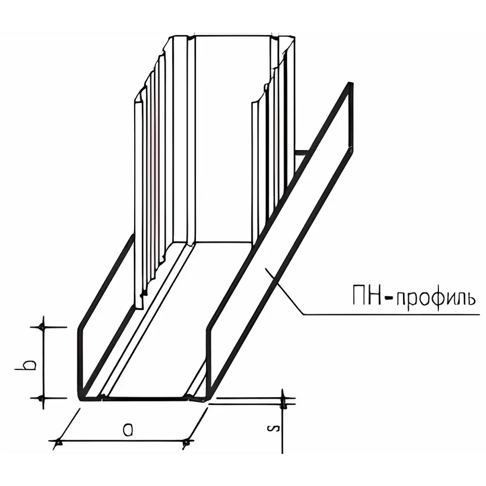 Направляющий профиль KNAUF ПН 100×40×3000 мм для каркасов перегородок 81950366 ПН-6 STLM-0014680 - Вид №1