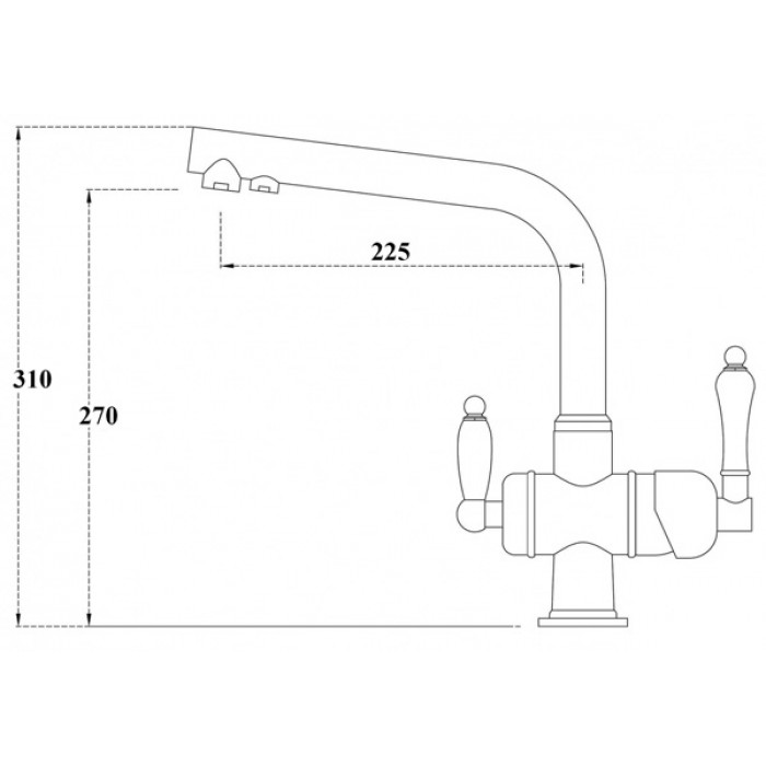 Zorg ZR 328 YF Смеситель для кухни Zorg 310х225  - Вид №2