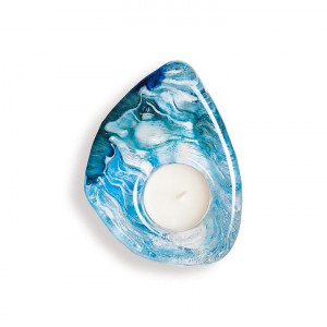 69005 Подсвечник "Посейдон", голубой, 125 мм. Maleras