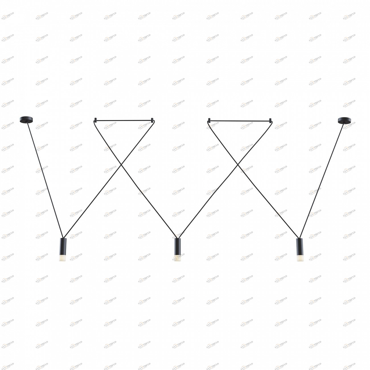 Светильник потолочный светодиодный на 3 лампы черный Davida MOD035PL-03B TECHNICAL TECHNICAL 00-3957061 Черный 