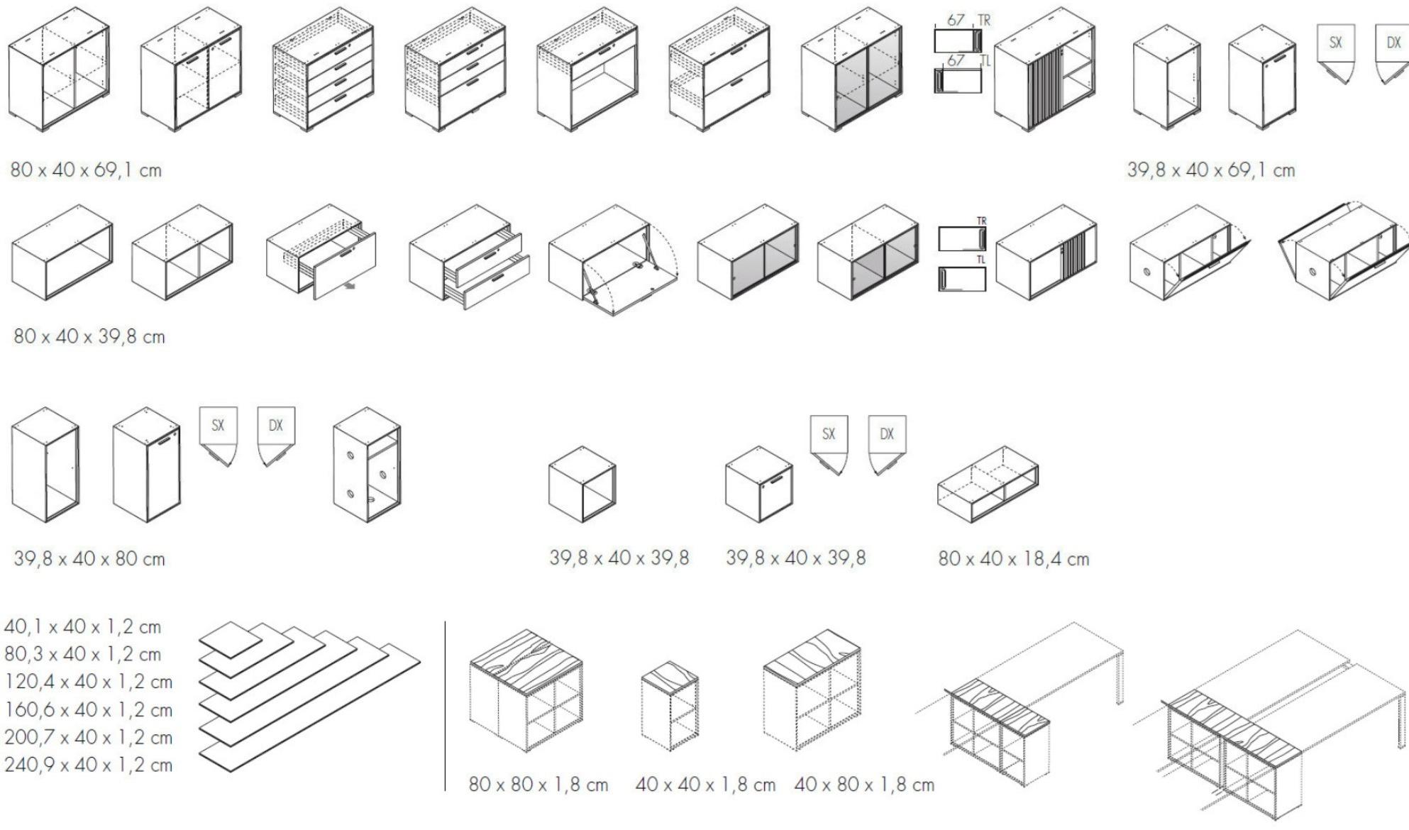 Bralco Офисный модульный деревянный шкаф отдельно стоящий Ubi evo sun-id-1498283 - Вид №5