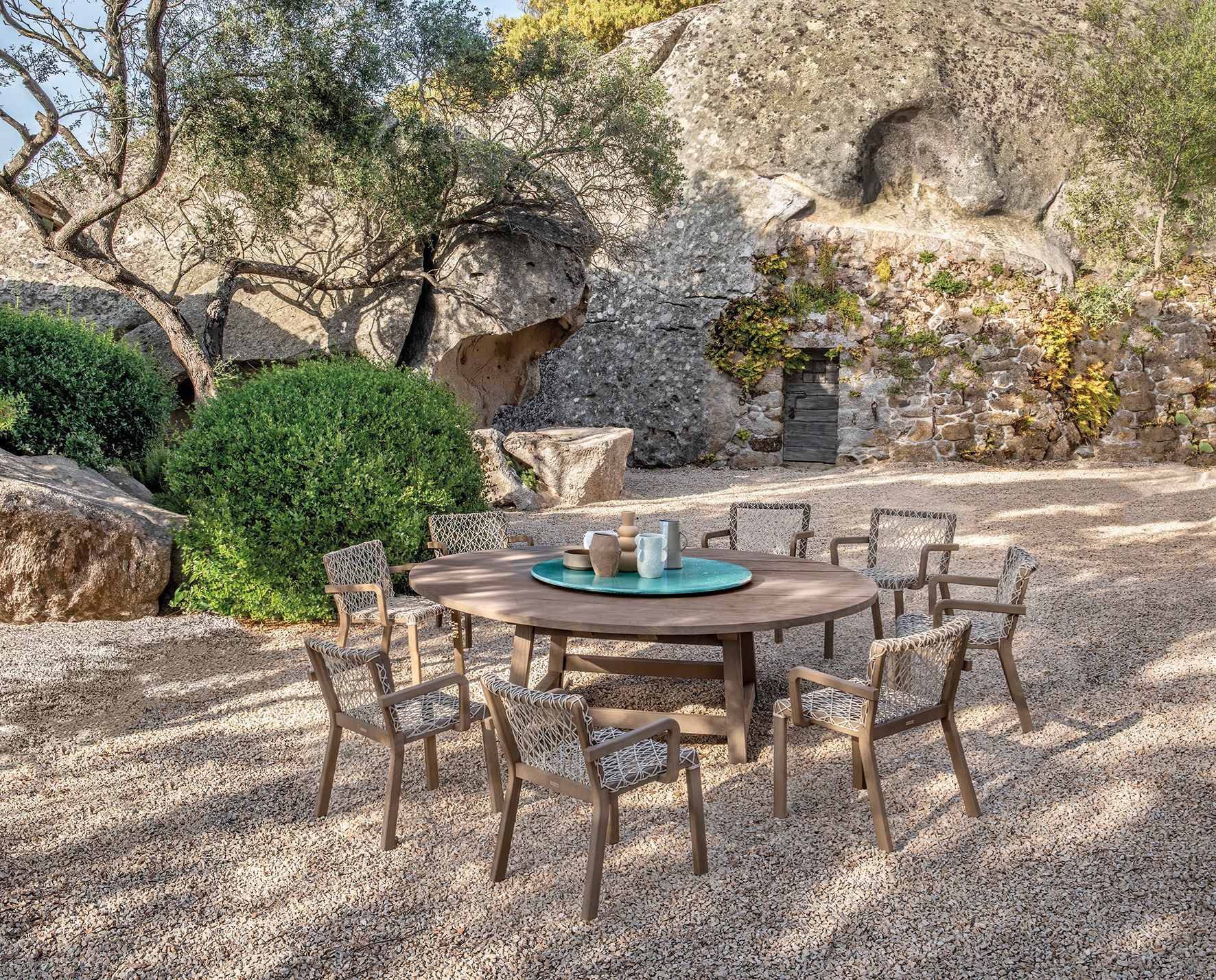 Круглый стол из тикового дерева с Lazy Susan Ethimo ARCH-00013336 - Вид №1