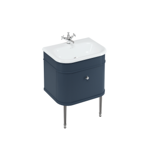 Burlington Chalfont Chalfont 650 мм одинарный ящик - синий с хромированными ножками CH65B-CHLEGCHR