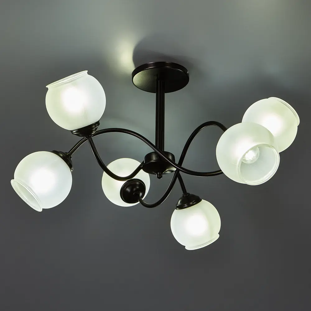 Люстра потолочная Волна 586 6 ламп 24 м² цвет черный СВЕТУС STLM-2161480 - Вид №1