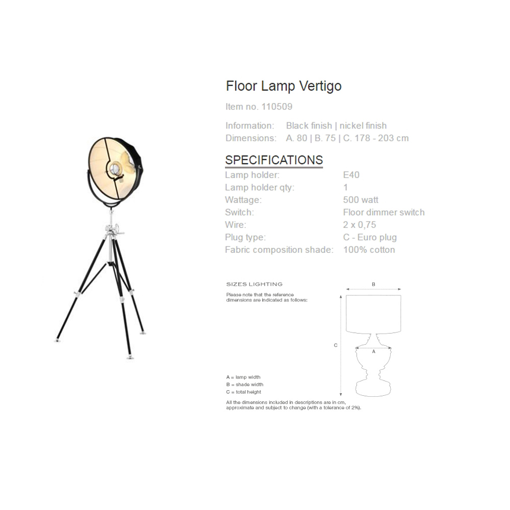 Торшер 110509 от Eichholtz EICHHOLTZ ПРОЖЕКТОР, ЭЛИТНЫЕ 246417 Черный  - Вид №8