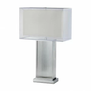 Настольная лампа стеклянная с бежевым абажуром хром Newport 3293/T NEWPORT ИНТЕРЬЕРНЫЕ 00-3889199 Белый
