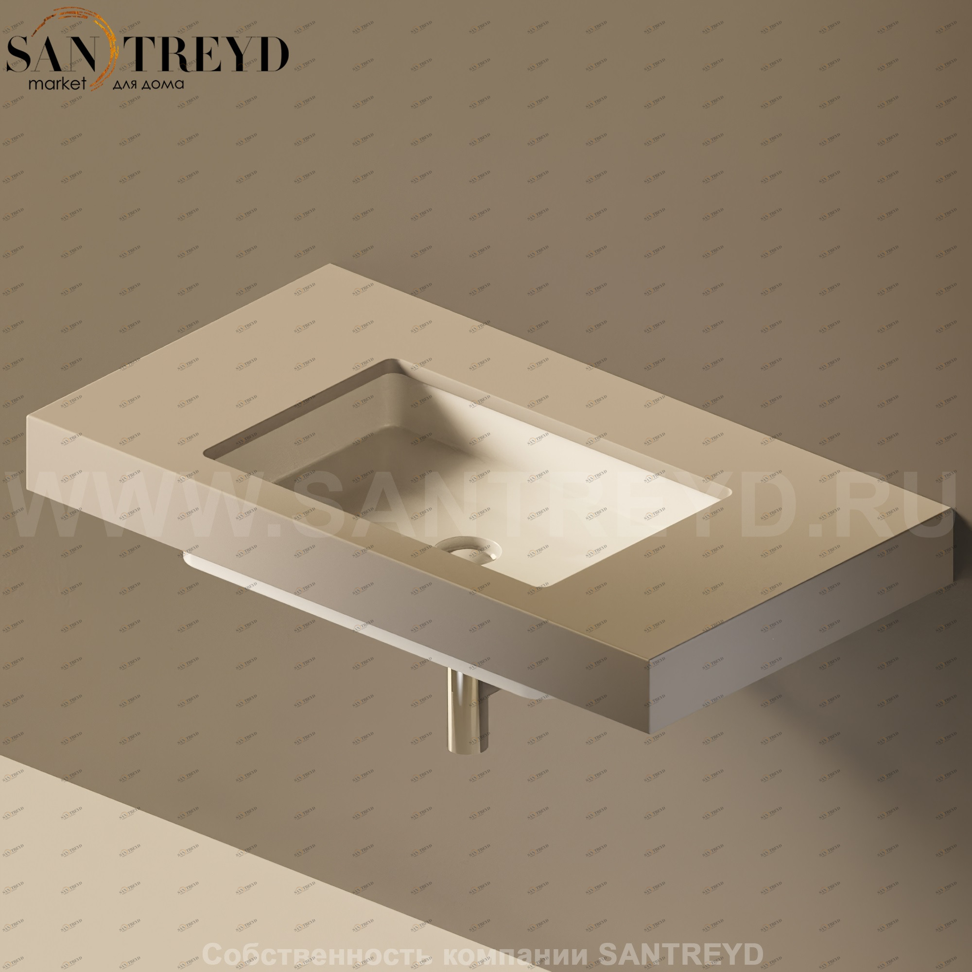 Flaminia FLYMAX Столешница с отверстием под раковину от 100 до 250 см серая FY60SP.1019 Ceramica Flaminia FY60SP1019