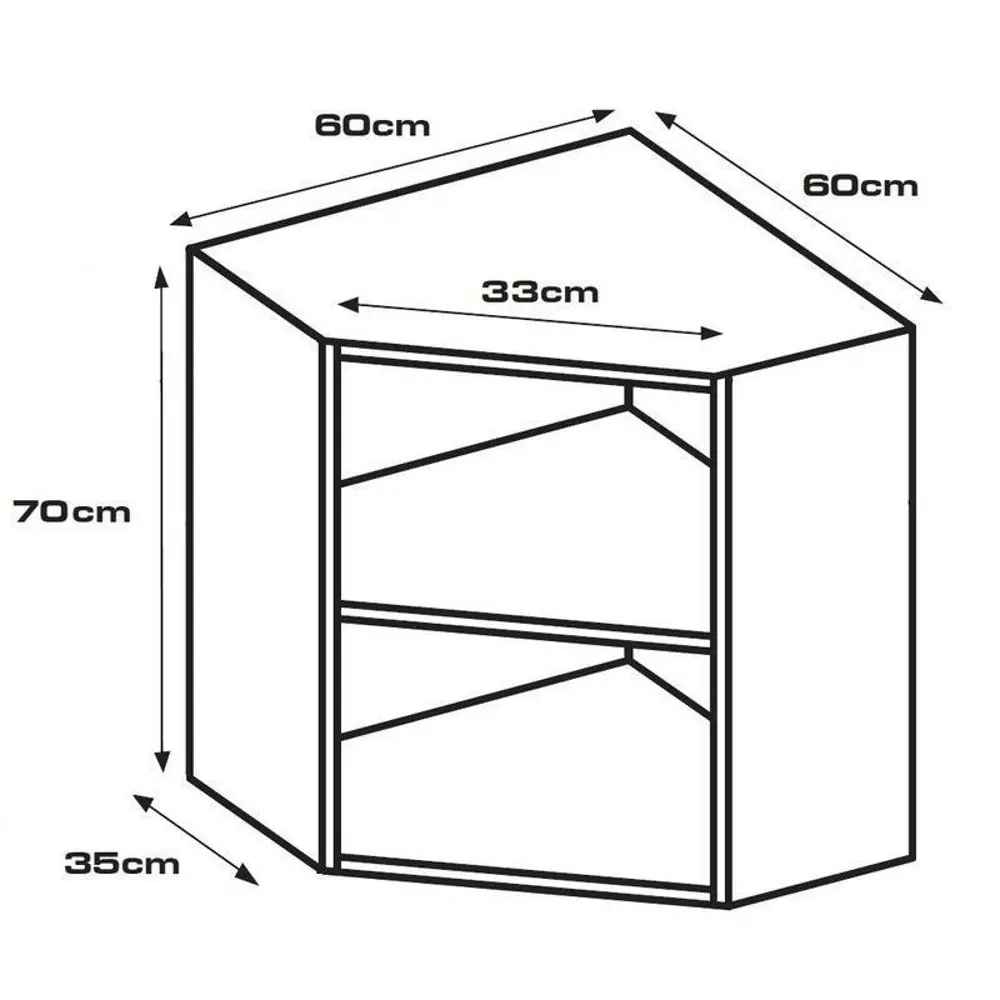 Каркас навесной угловой 60x70x60 см, ЛДСП, цвет белый DELINIA STLM-2046917 - Вид №6