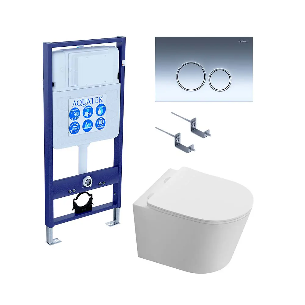 AQUATEK Таурус — подвесной унитаз с инсталляцией и системой смыва Торнадо 89435067 STLM-1582117