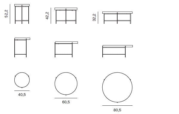 Металлический низкий круглый журнальный столик с подносом Novamobili ARCH-00063759 - Вид №6