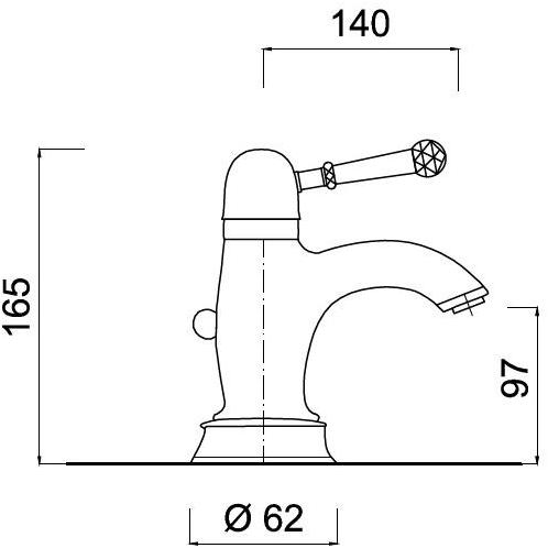 Rubinetteria Giulini Смеситель для умывальника, однорычажный Symphony 4341a - Вид №1
