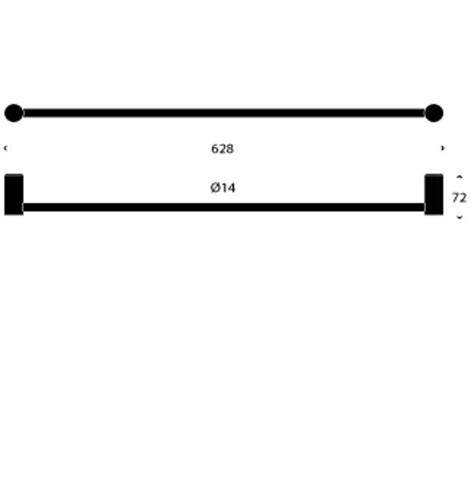 FROST Держатель для полотенца 3, 60 cm » черный Нержавеющая сталь Черный N1916-1-B  - Вид №1