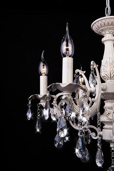 Подвесная люстра Eurosvet 3345/6 белый с золотом/прозрачный хрусталь Strotskis EUROSVET ДИЗАЙНЕРСКИЕ 184754 Белый  - Вид №1