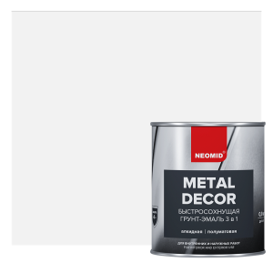 90563813 Грунт-эмаль 3в1 по ржавчине METAL DECOR быстросохнущая полуматовая 0.9 л белый STLM-0284690 NEOMID
