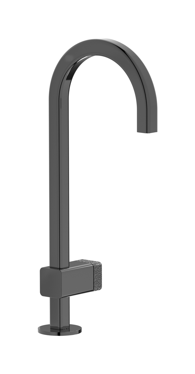 Монорычажный прогрессивный смеситель на раковину в комплекте с донным клапаном. WE ARE IB eo200cf_4 Black Chrome Elio