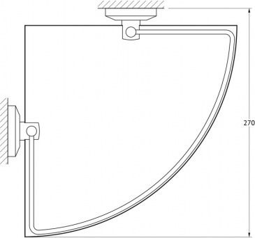 012 Полка угловая с ограничителем 25 см (стекло) STA FBS Standard - Вид №1