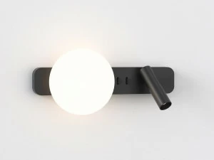 Astro Lighting Алюминиевая лампа для чтения прямого и непрямого света в современном стиле с фиксированным кронштейном Zeppo