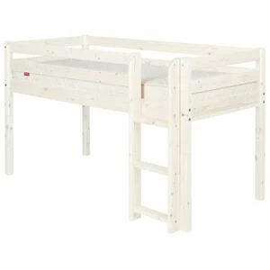 Кровать Flexa Classic с прямой лестницей, белая, 190 см