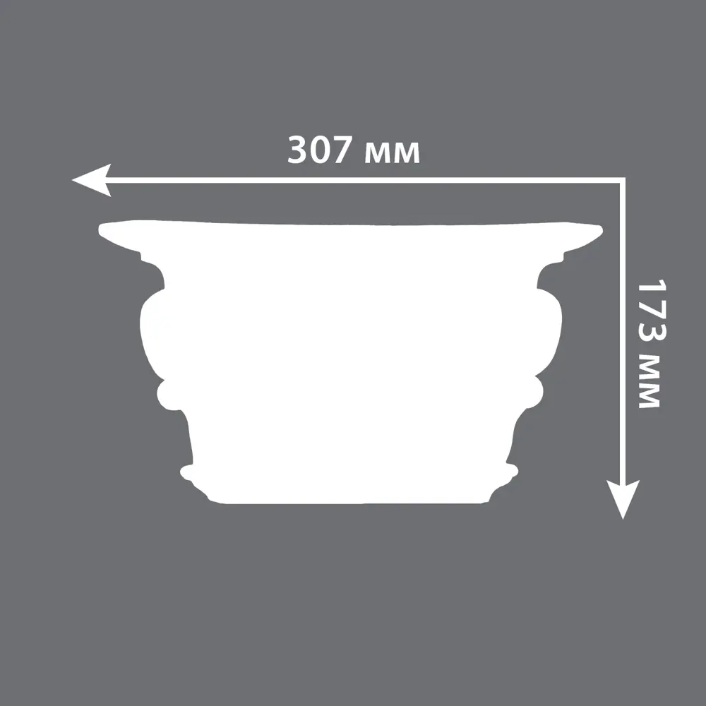 Капитель к пилястре полиуретан Decomaster DK-82221 белая 173 мм STLM-2061073 - Вид №4