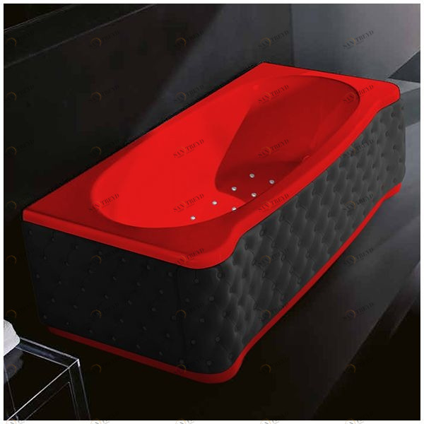 Ванна Gruppo treesse New Classic Young STA-V674C-DX-KC-K красная с аэромассажем прямоугольная правая чёрная кожа STAV674CDXKCK