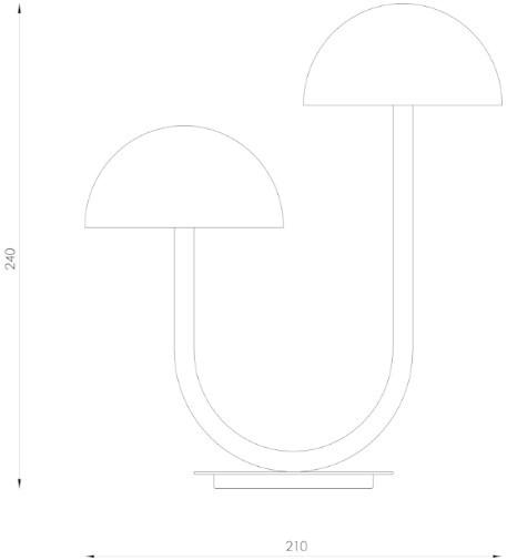 luxcambra Настольная светодиодная лампа из латуни Champignon S_black_3140 - Вид №7