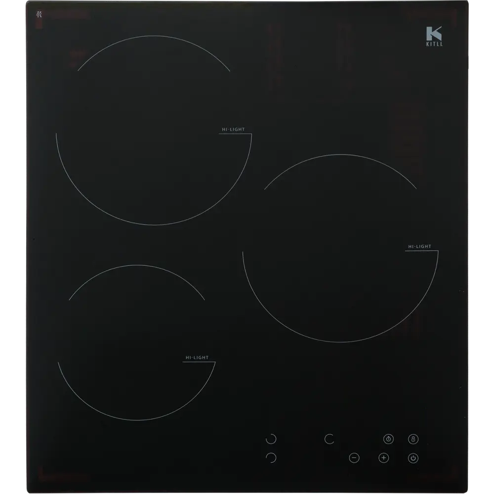 Электрическая варочная панель Kitll KHH 4501 BLACK 45 см 3 конфорки цвет чёрный STLM-2001836 - Вид №1