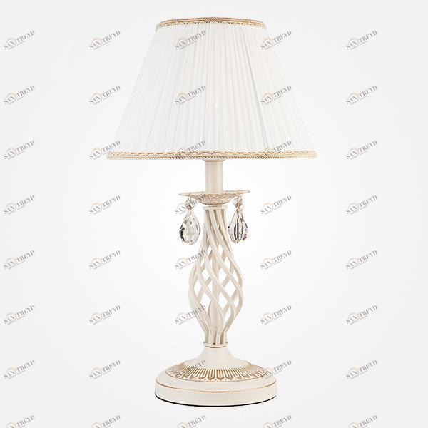 Настольная лампа Eurosvet Amelia 10054/1 белый с золотом/прозрачный хрусталь Strotskis EUROSVET КЛАССИЧЕСКИЕ 194953 Белый;золото 