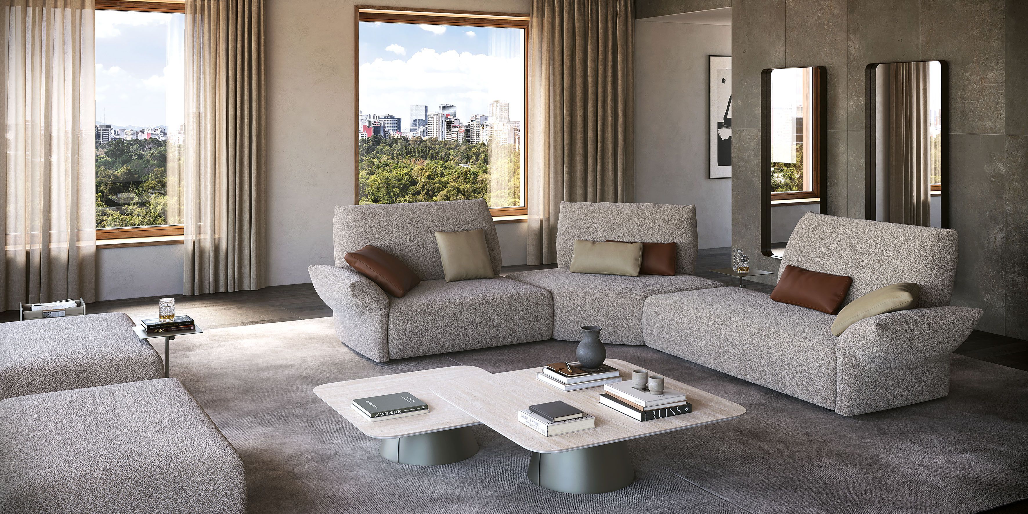 2-местный модульный тканевый съемный диван Cattelan italia SINATRA ARCH-00057653 - Вид №2