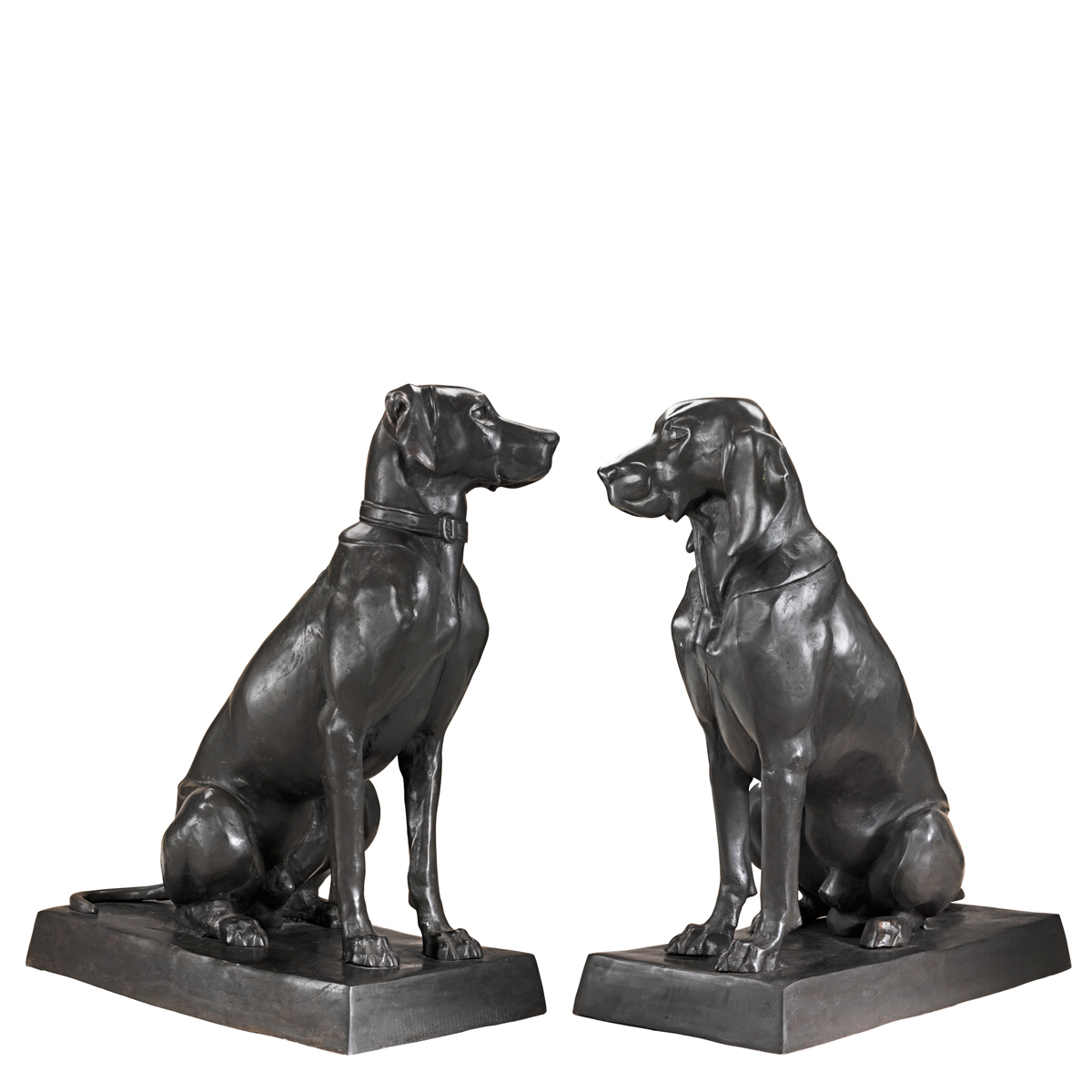 Статуэтки декоративные металлические 2 шт бронзовые Dogs Pointer & Hound EICHHOLTZ EICHHOLTZ 062714 Бронза;черный  - Вид №1