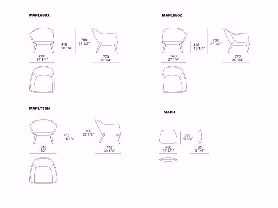 Тканевое кресло с подлокотниками Poliform Mad ARCH-00046547 - Вид №4