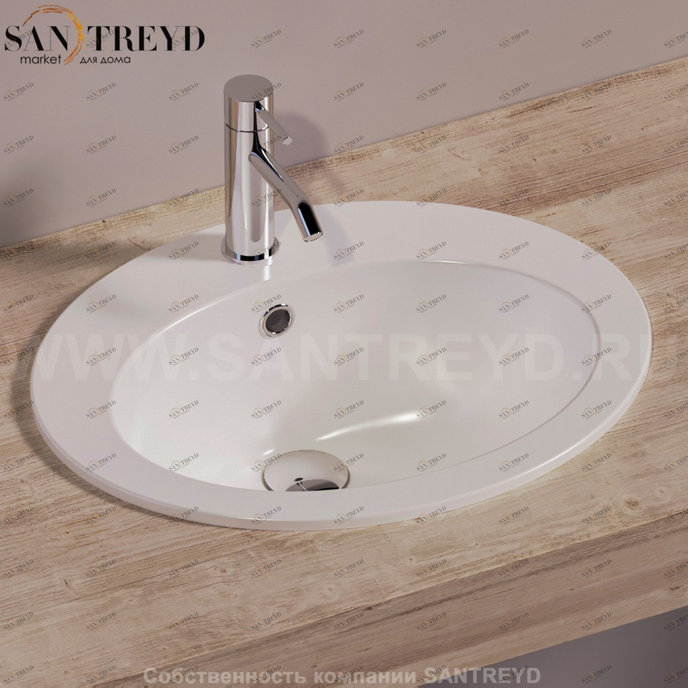 S52BIANCO Накладная раковина под столешницу  овальная Simas LFT Spazio