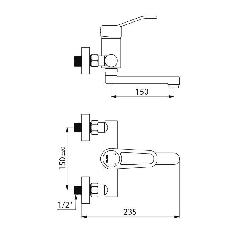 2446EPS Смеситель для раковины с балансировкой давления SECURITHERM EP DELABIE  - Вид №1