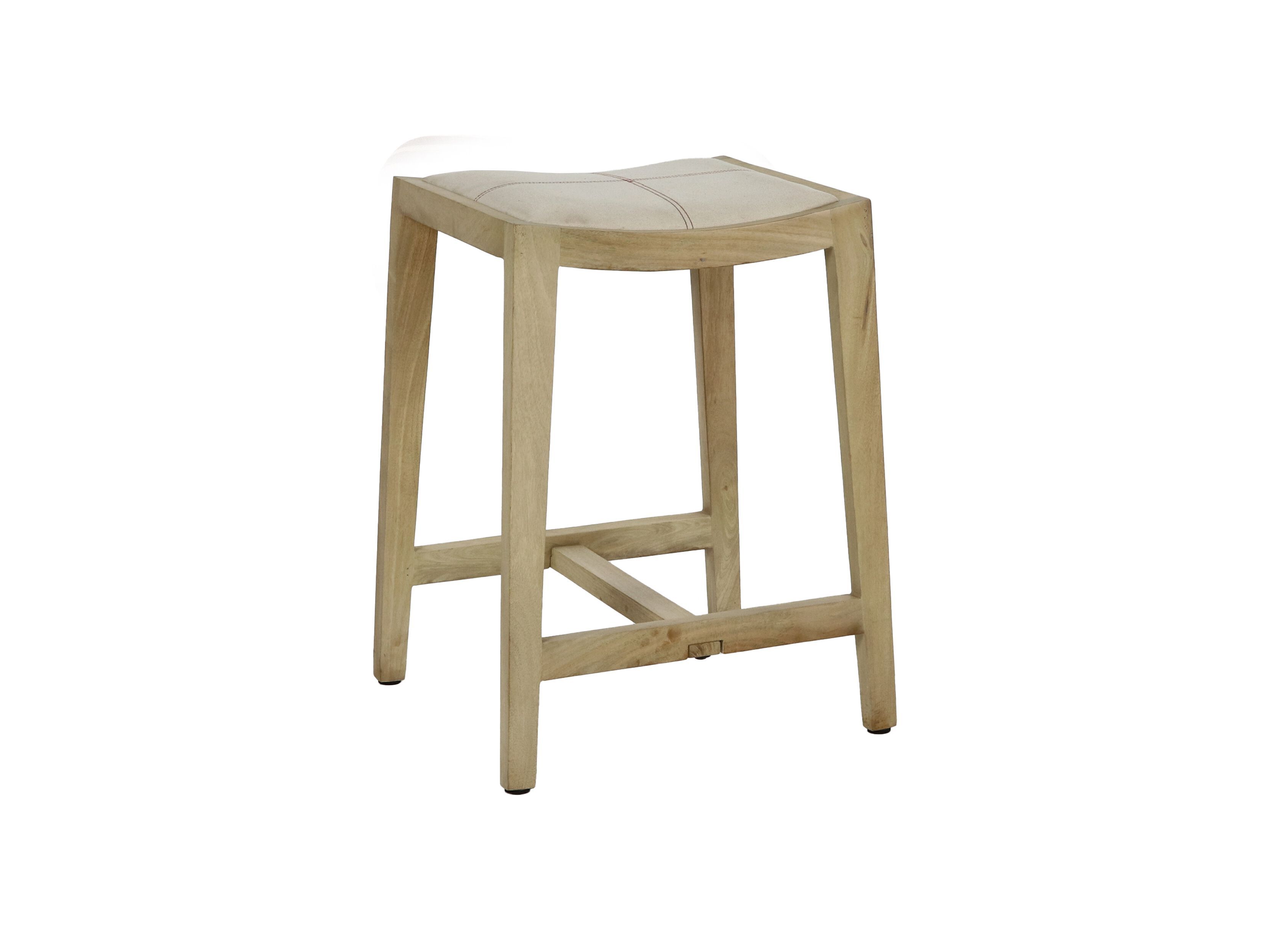 Высокий кухонный табурет из манго с подставкой для ног POMAX KENT ARCH-00055097