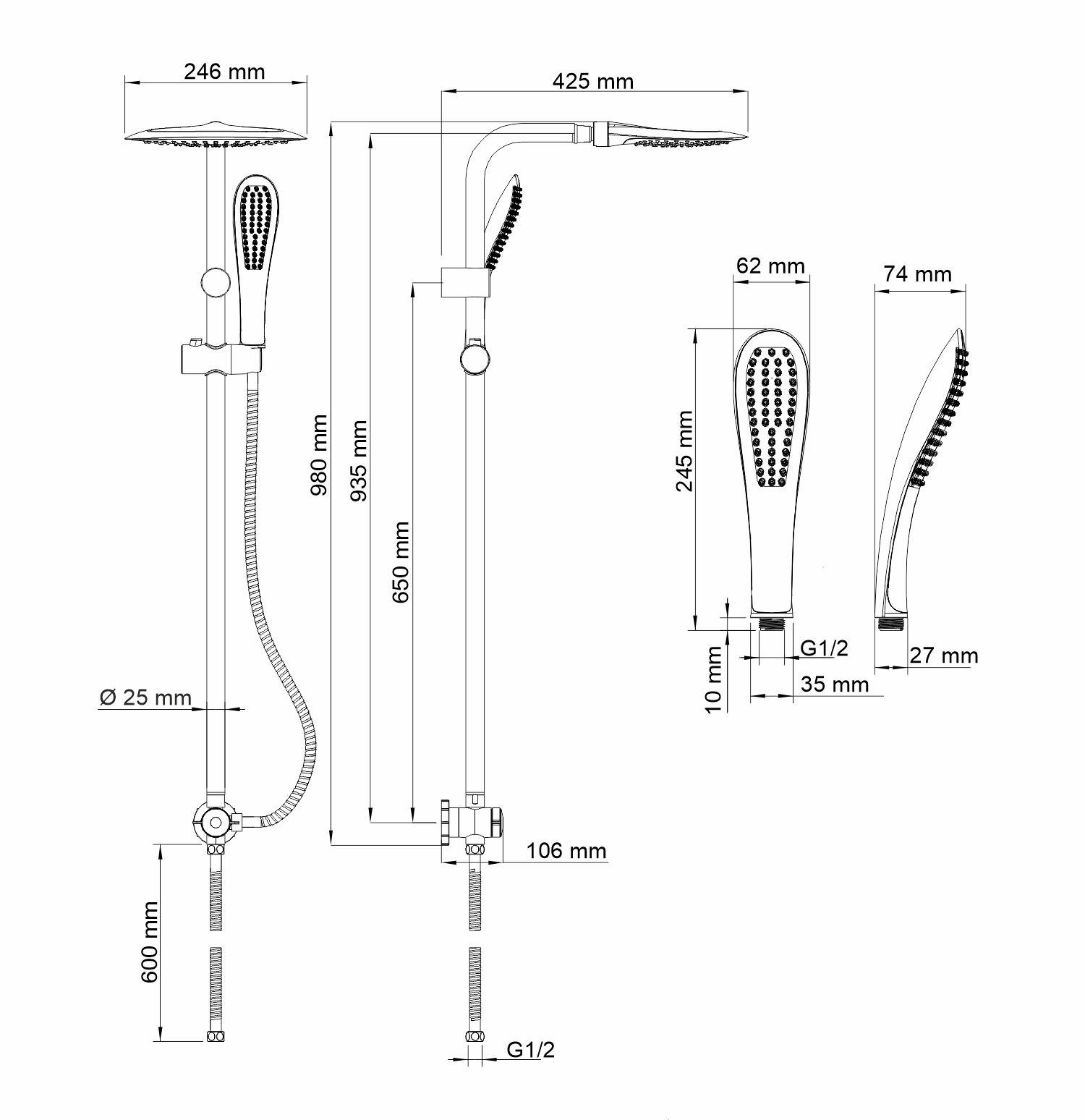 A045 Душевой комплект WasserKRAFT  - Вид №6