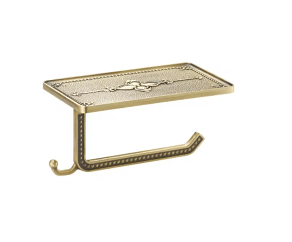 91431355 Держатель туалетной бумаги BRONZE DE LUXE ROYAL с полкой цвет бронза STLM-0966944