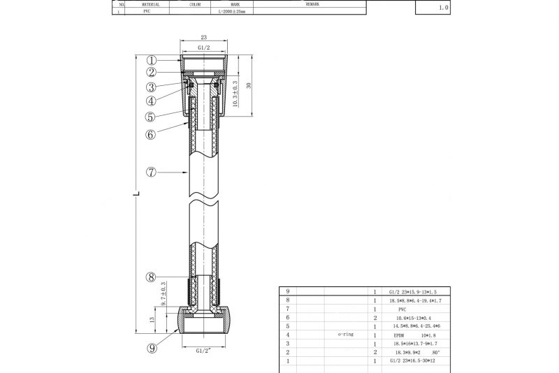 Душевой шланг Шланг/Штанги P7231N-1-RUS bravat  - Вид №1
