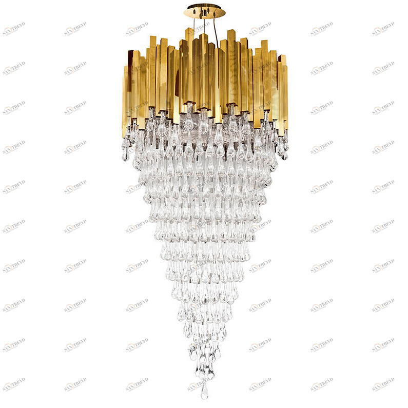 Люстра стеклянная180х86 см золотая Trump KM0988P-26 DELIGHT COLLECTION ДИЗАЙНЕРСКИЕ 00-3883113 Золото;прозрачный 