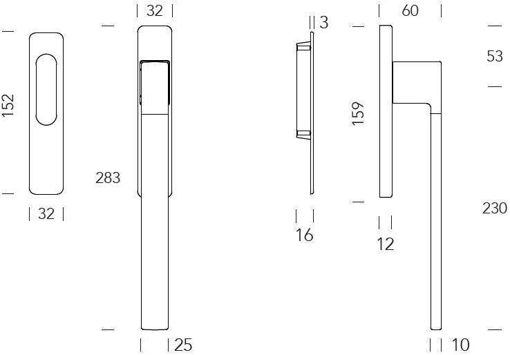 Reguitti Одинарная ручка для подъемно-раздвижных дверей B-arte A426mdq01** - Вид №1