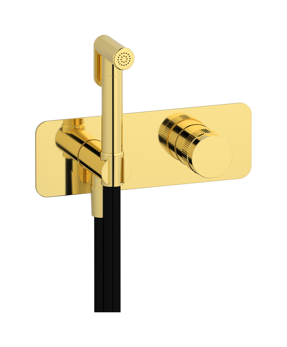 Комплект внешних частей для гигиенического душа с прогрессивным смесителем WE ARE IB rx706oo Gold Reflex