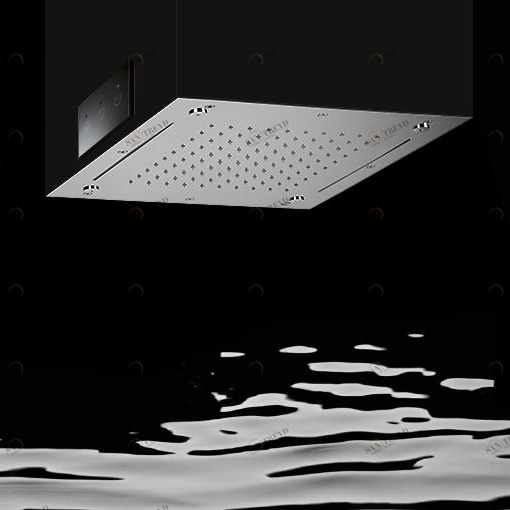 Тропический душ 430х430 PIASQUA4302CNT_IXS Geda Nextage Shower Plates с двумя каскадами, небулайзерами и хромотерапией Душевая головка Shower Plates PIASQUA4302CNTIXS