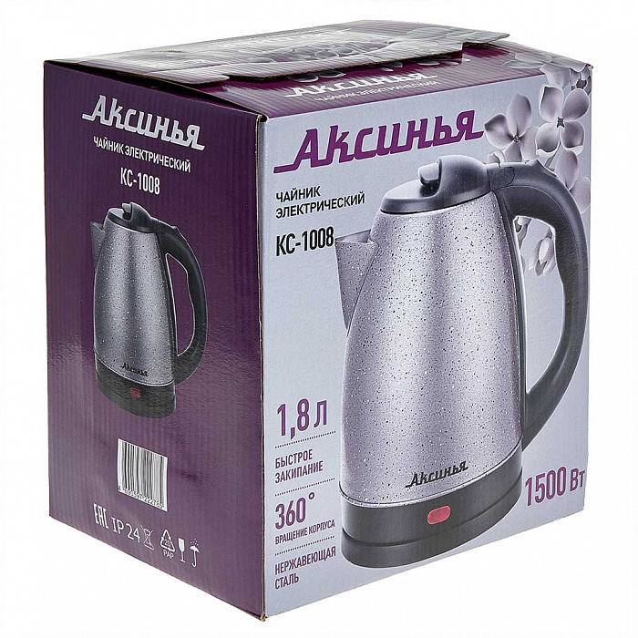 9905747 Электрочайник АКСИНЬЯ КС-1008 серый STDN-0131801 - Вид №4