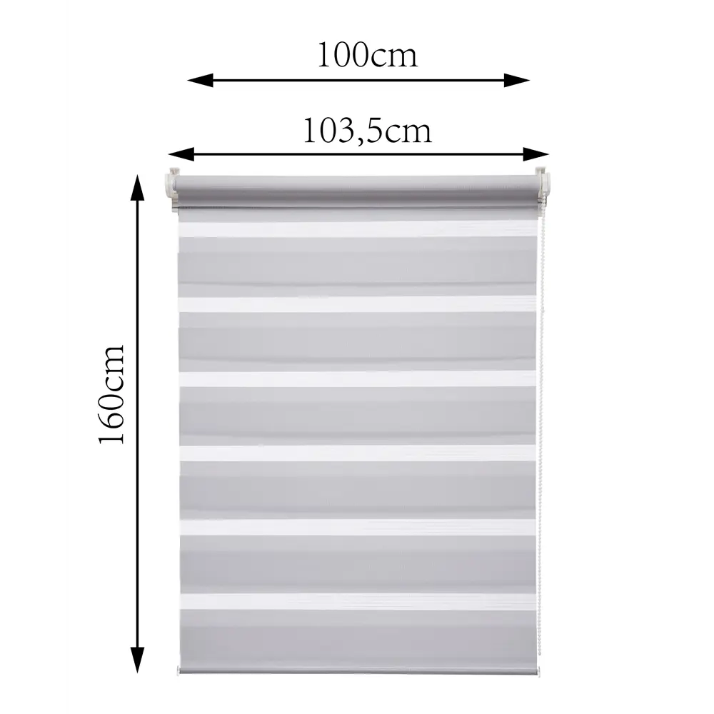 INSPIRE Peter — Рулонная штора день-ночь светло-серая 100x160 см 85225685 STLM-0060119 - Вид №2