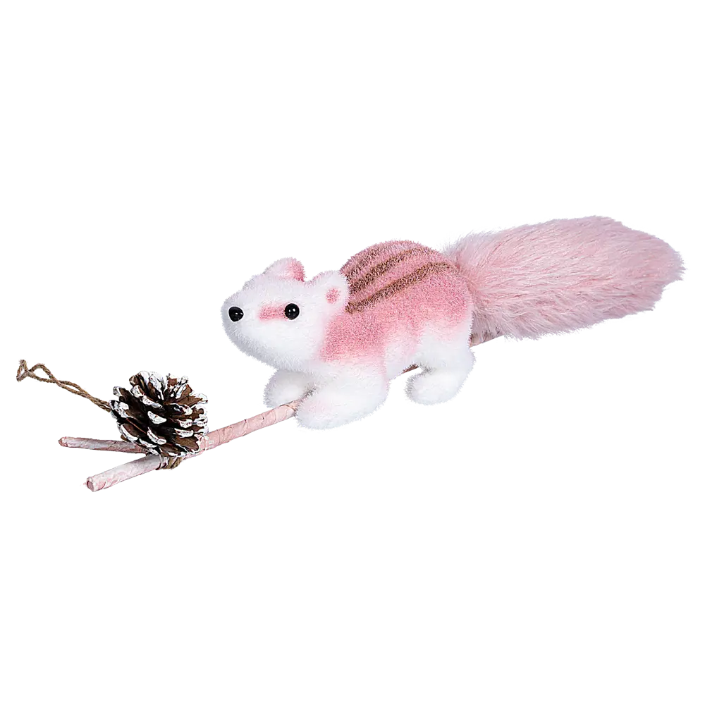89368889 Декоративная фигура Белочка на веточке 40 см розовая STLM-1481620 Santreyd 
