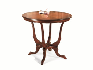 Круглый деревянный стол для гостиной со спицами