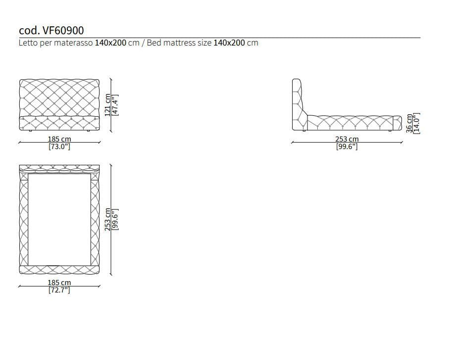 Мягкая кровать из ткани Vittoria Frigerio CARACCIOLO ARCH-00134899 - Вид №3