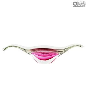 4520 ORIGINALMURANOGLASS Ваза- чаша Пузырьки - сиреневая - соммерсо - муранское стекло OMG 21 см